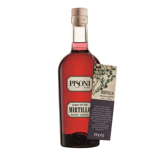 grappa mirtillo Pisoni Trentiner bottiglia 0,7 l