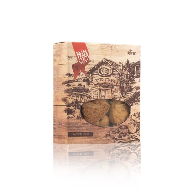 Confezione biscotti cuori Prada gusto Struedel