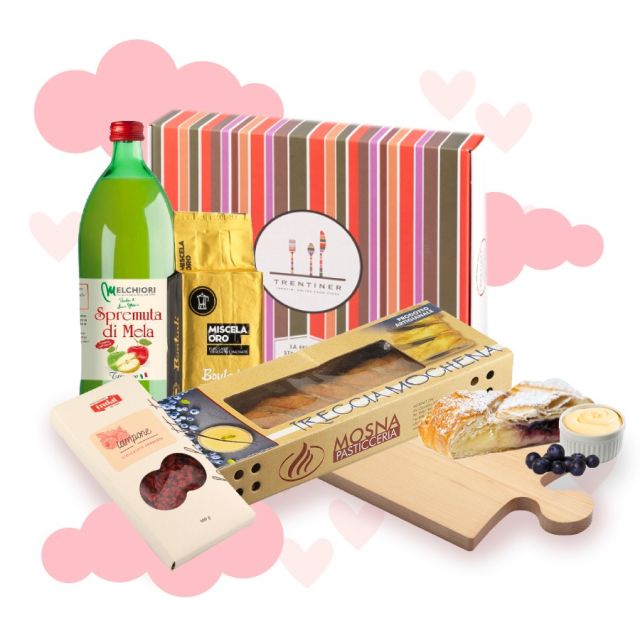 box colazione a letto con prodotti tipici trentini idea regalo San Valentino