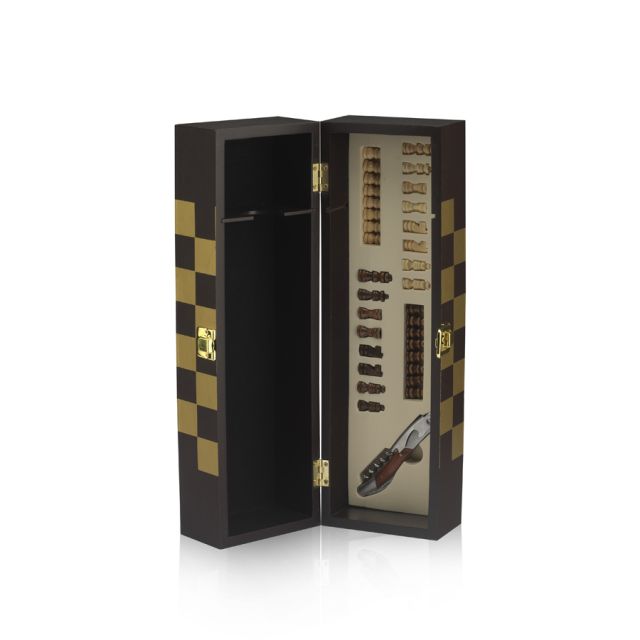 regalo amanti vino teca con scacchi e accessori vino per 1 bottiglia