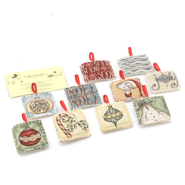 10 addobbi natalizi assortiti lana trentina chiudipacco