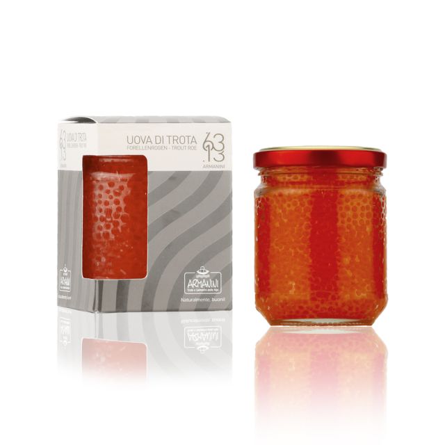 uova di trota Armanini 200 g confezione e vaso