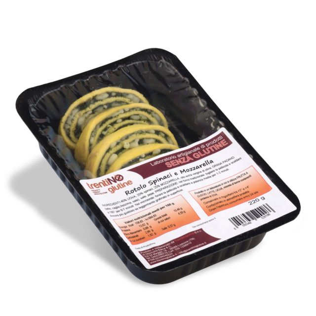 Rotolo senza glutine con spinaci e mozzarella