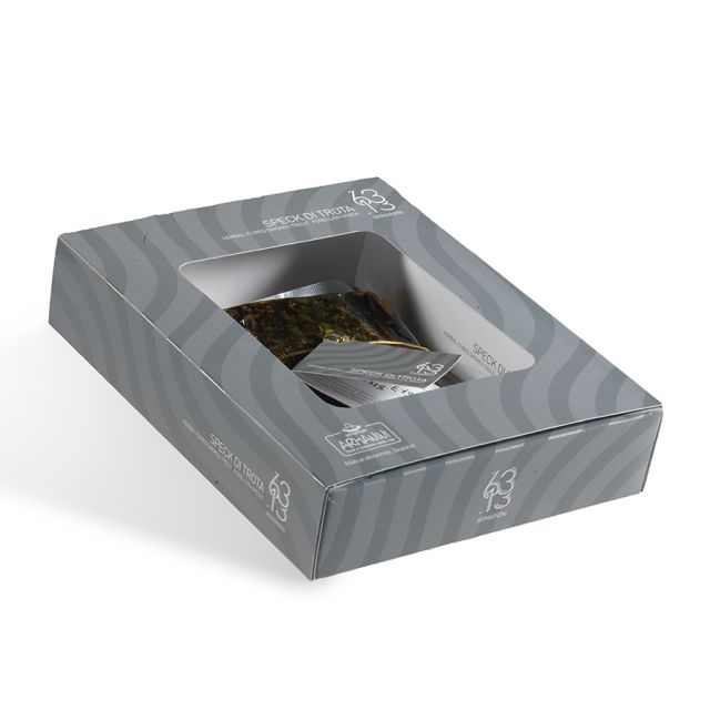 Speck di Trota in confezione per la vendita online