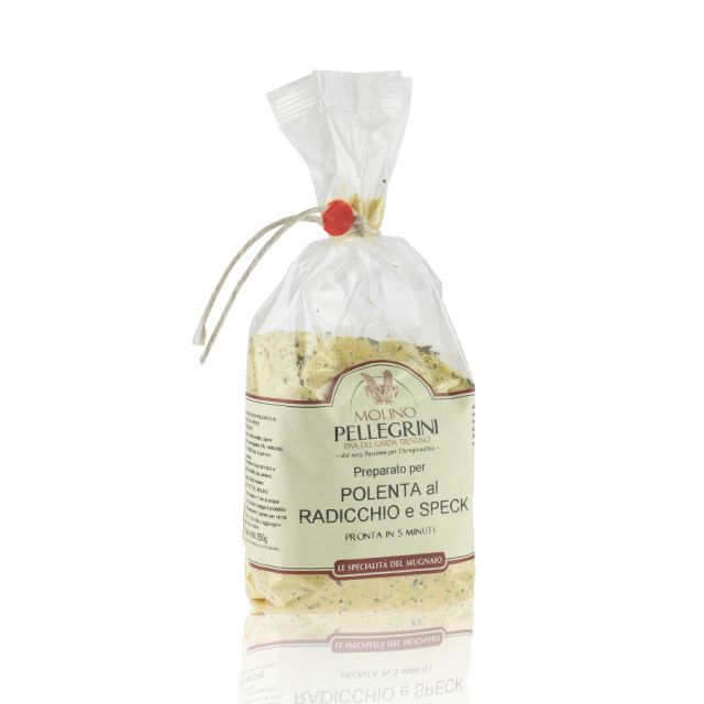 Polenta al radicchio e speck 350