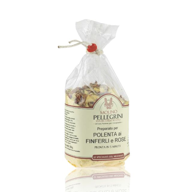 Polenta ai finferli e rose 350