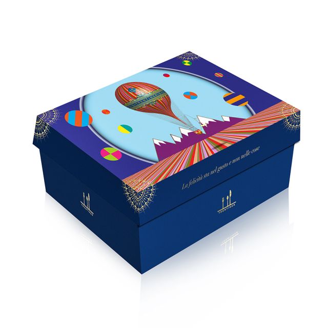 Scatola regalo lusso nera con fiocco rosso e marrone Trentiner